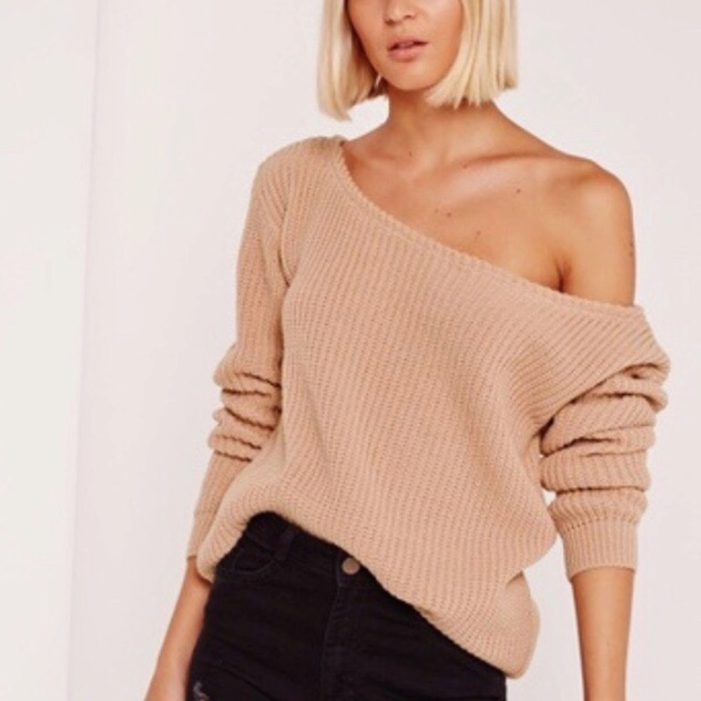 NWT Missguided Ophelita Off Shoulder Knit Sweater - Picture 2 of 8